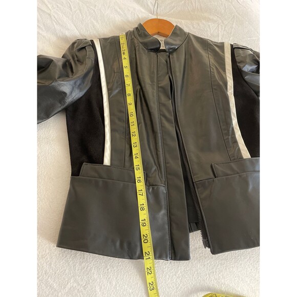 Vintage Northside Fashions Leather and Suede Jacket Small 80s Black & White EUC - Picture 7 of 10
